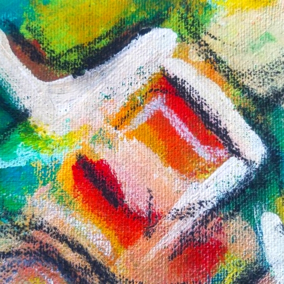 Original Abstract Painting Artwork Mixed Media Acrylic Charcoal Canvas - Picture 4 of 7